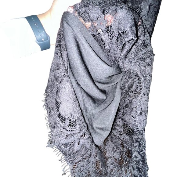 Lulus Black Lace Halter Midi Dress With Open Back & Adjustable Straps By Lulus S - Picture 6 of 8